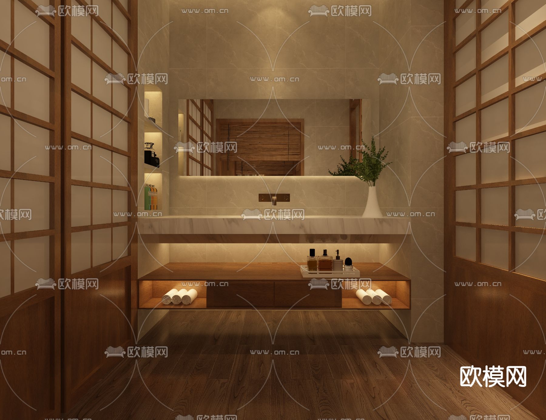 酒店民宿 客房3d模型下载（渲染图2）