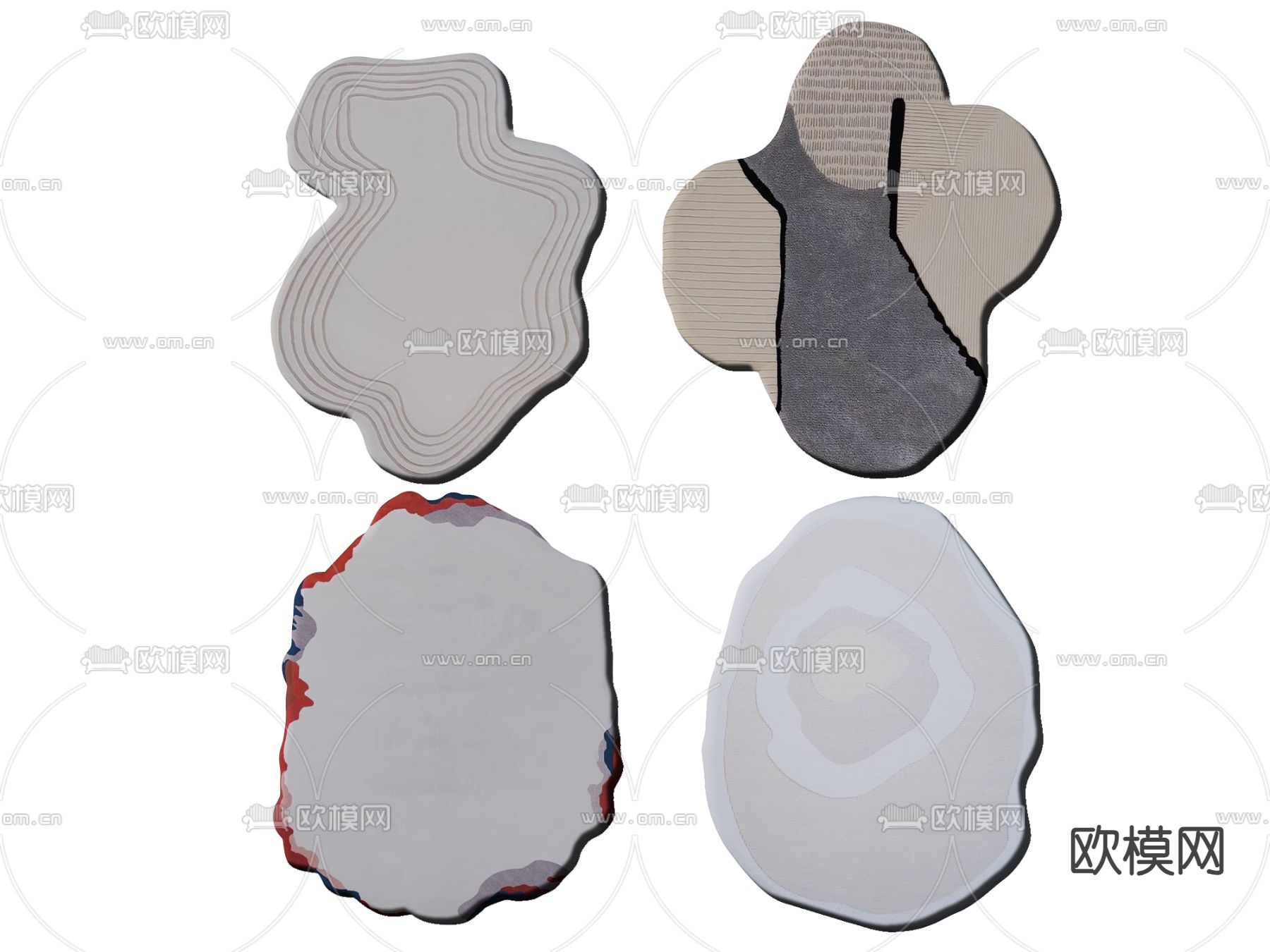 异形地毯 不规则地毯3d模型下载