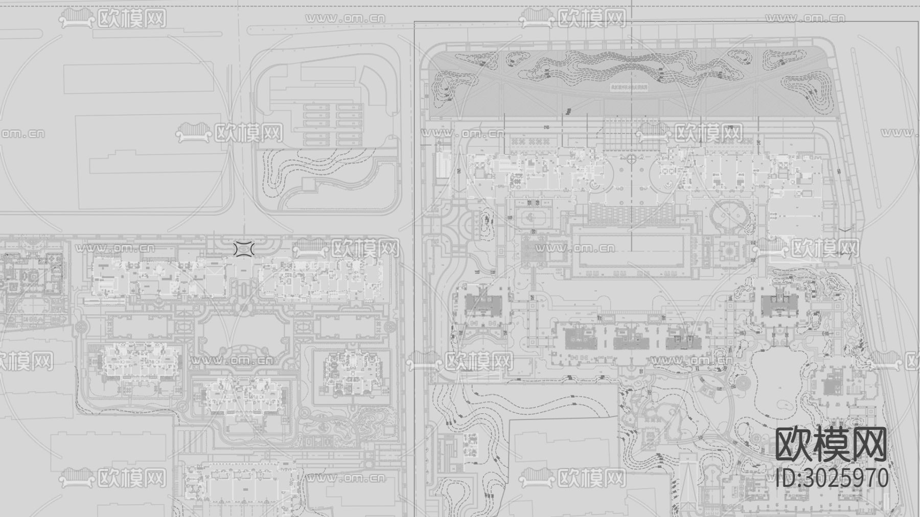 养鱼池 鱼池cad平面图下载（渲染图3）