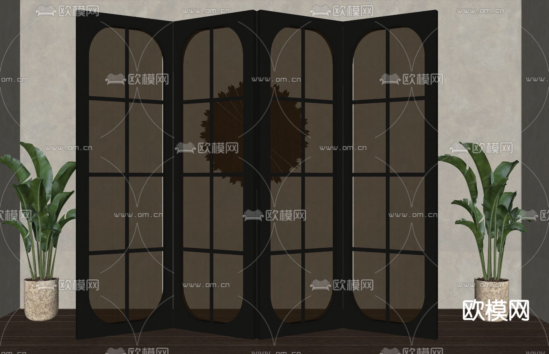 法式屏风 隔断su模型下载（渲染图1）