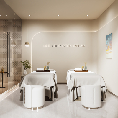  现代美容院su模型 