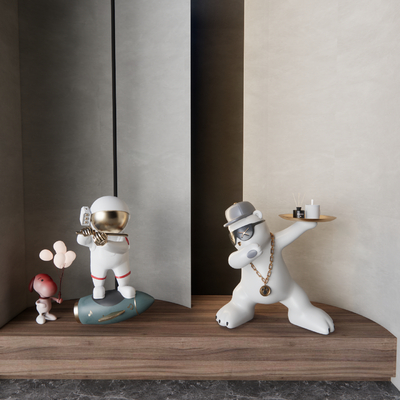  潮玩 雕塑 摆件su模型 