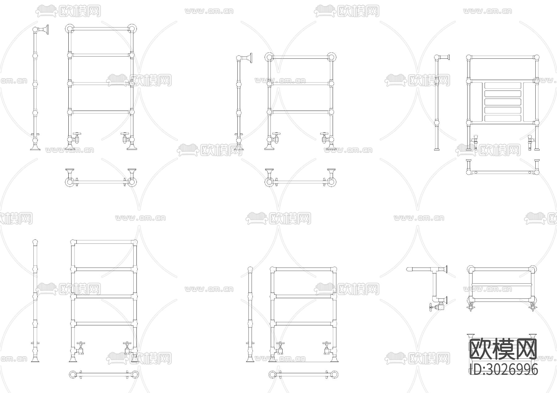 卫生间五金配件cad图库下载（渲染图3）