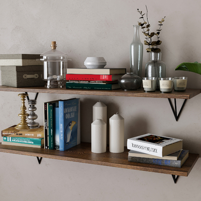  美式置物架 饰品摆件su模型 