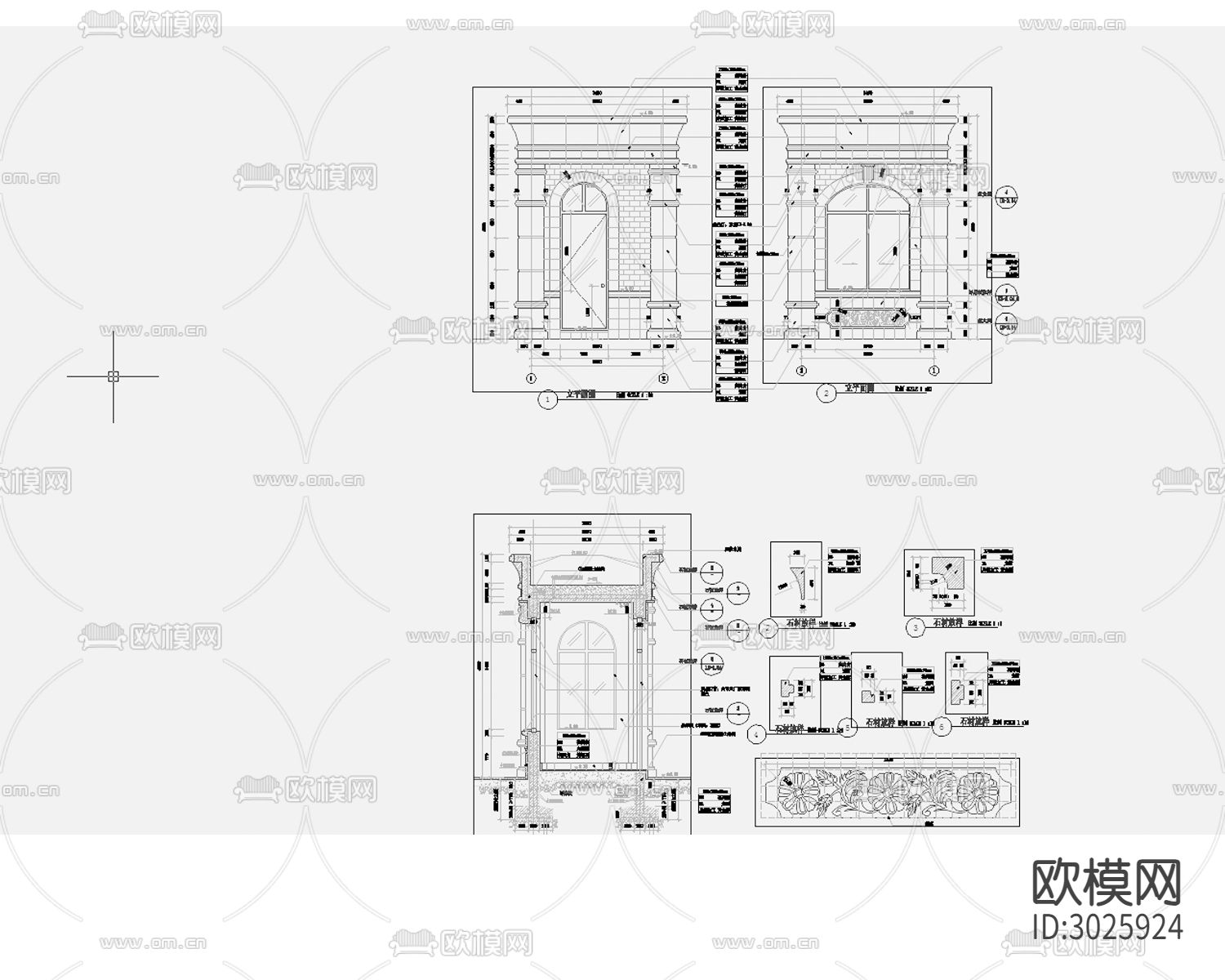 铁艺大门 院子大门cad施工图下载（渲染图9）