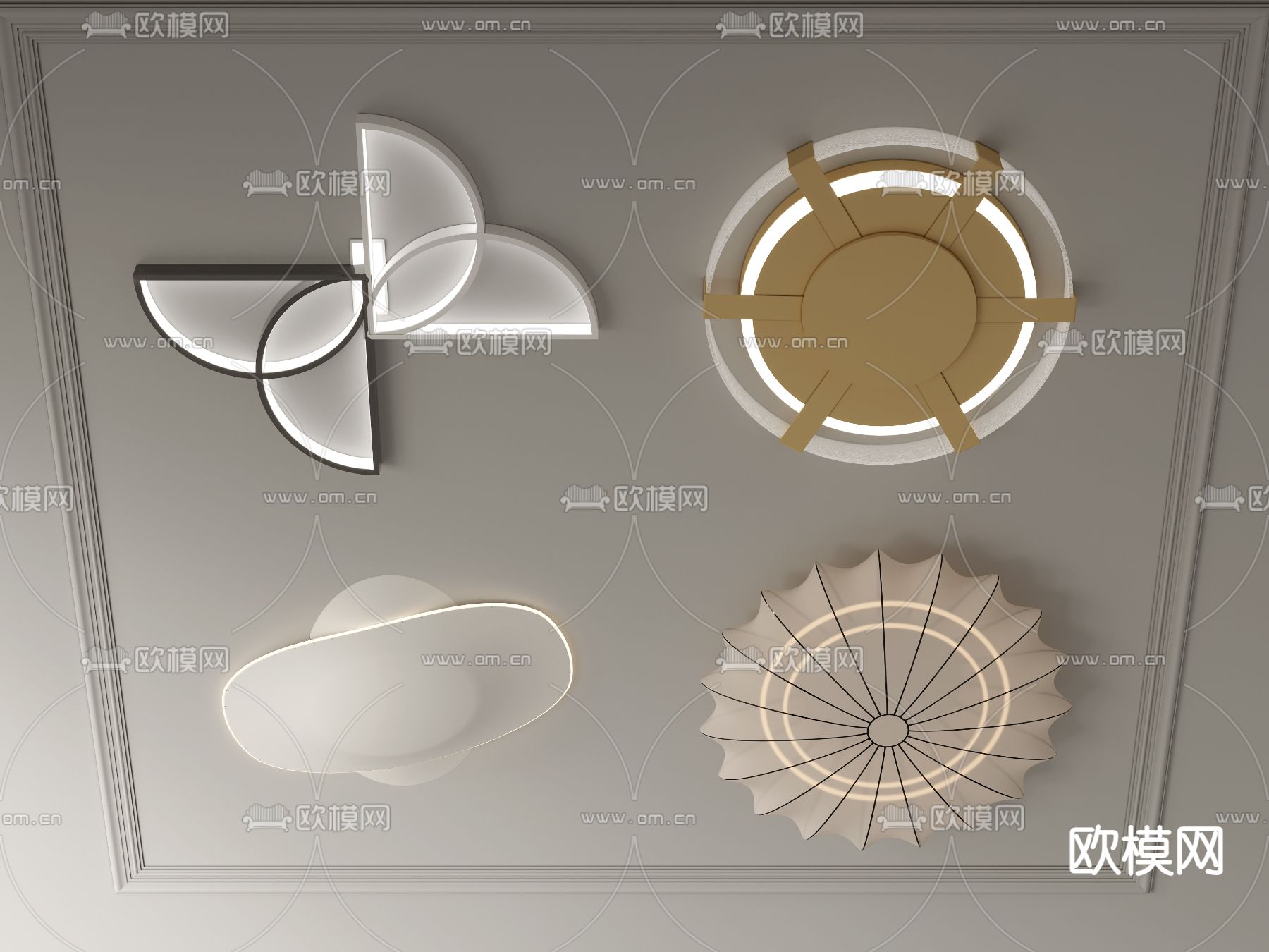 创意吸顶灯 卧室灯3d模型下载