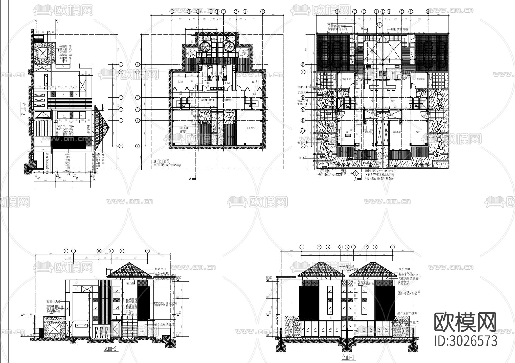 20美丽乡村CAD建筑图cad平面图下载（渲染图1）