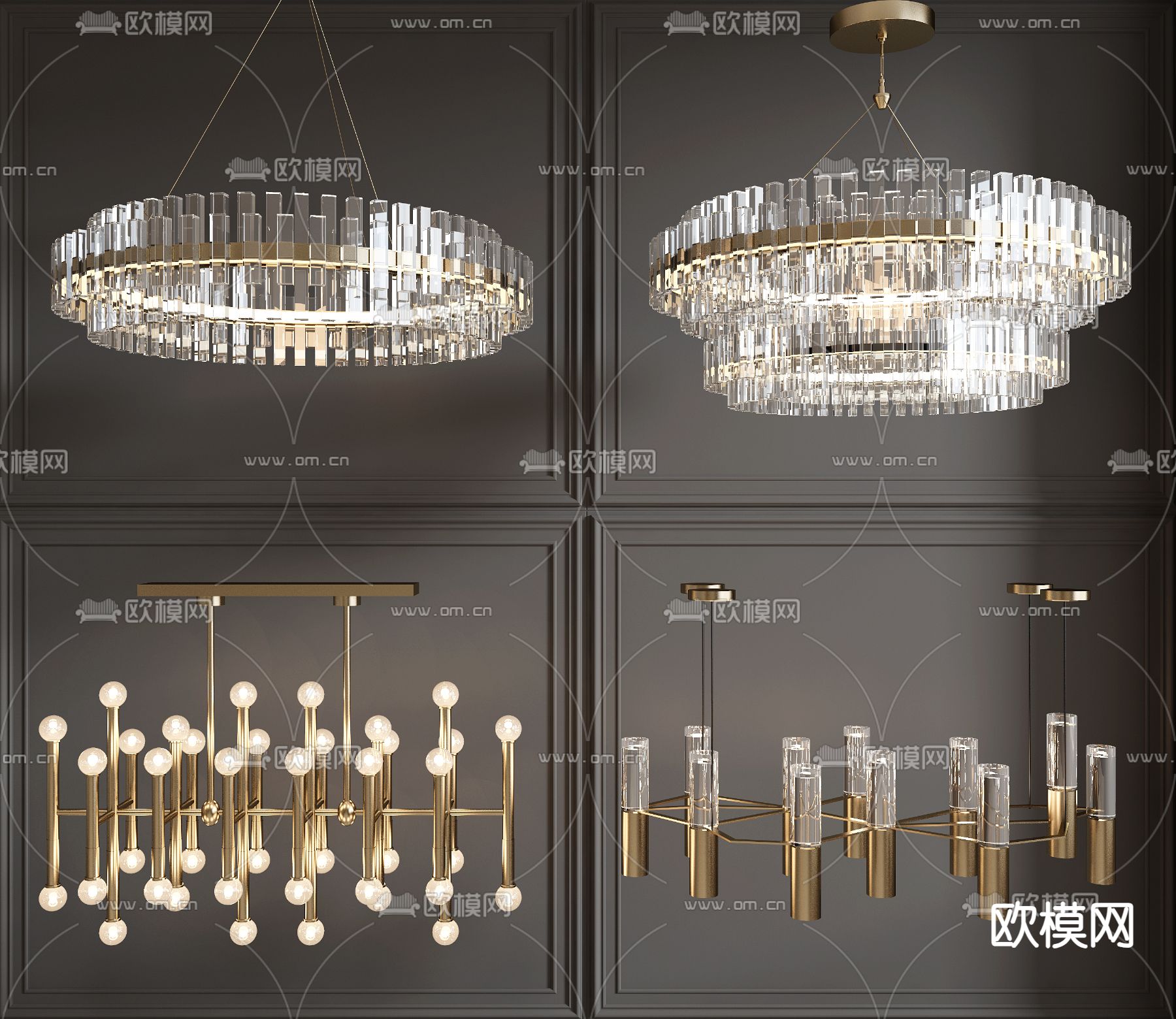 轻奢吊灯 水晶吊灯3d模型下载