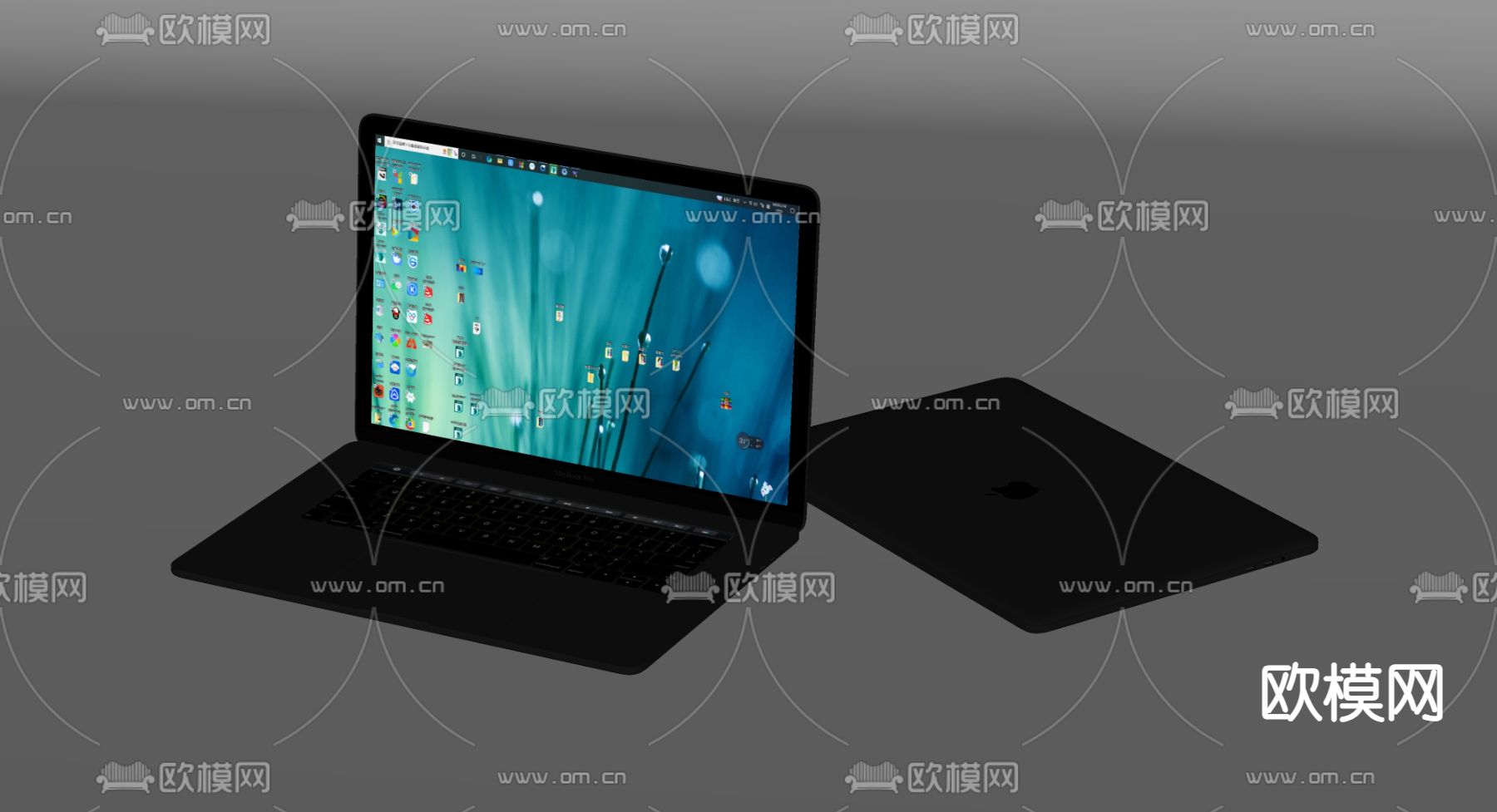 苹果笔记本电脑su模型下载（渲染图1）