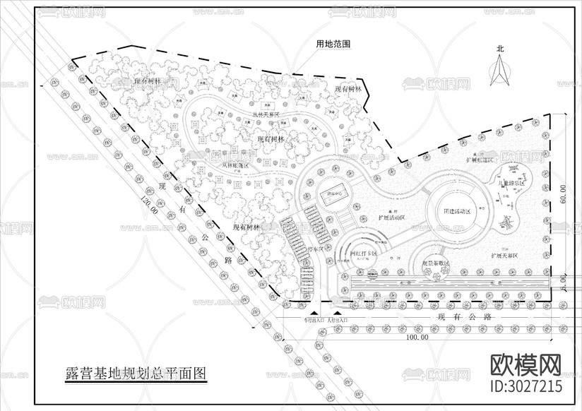 帳篷野營基地cad施工圖下載(渲染圖1)