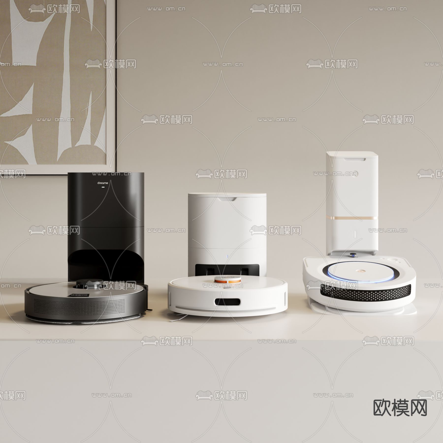 扫地机器人 扫地机3d模型下载