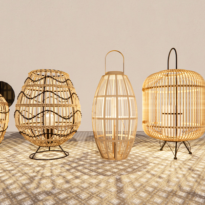 新中式竹灯笼su模型