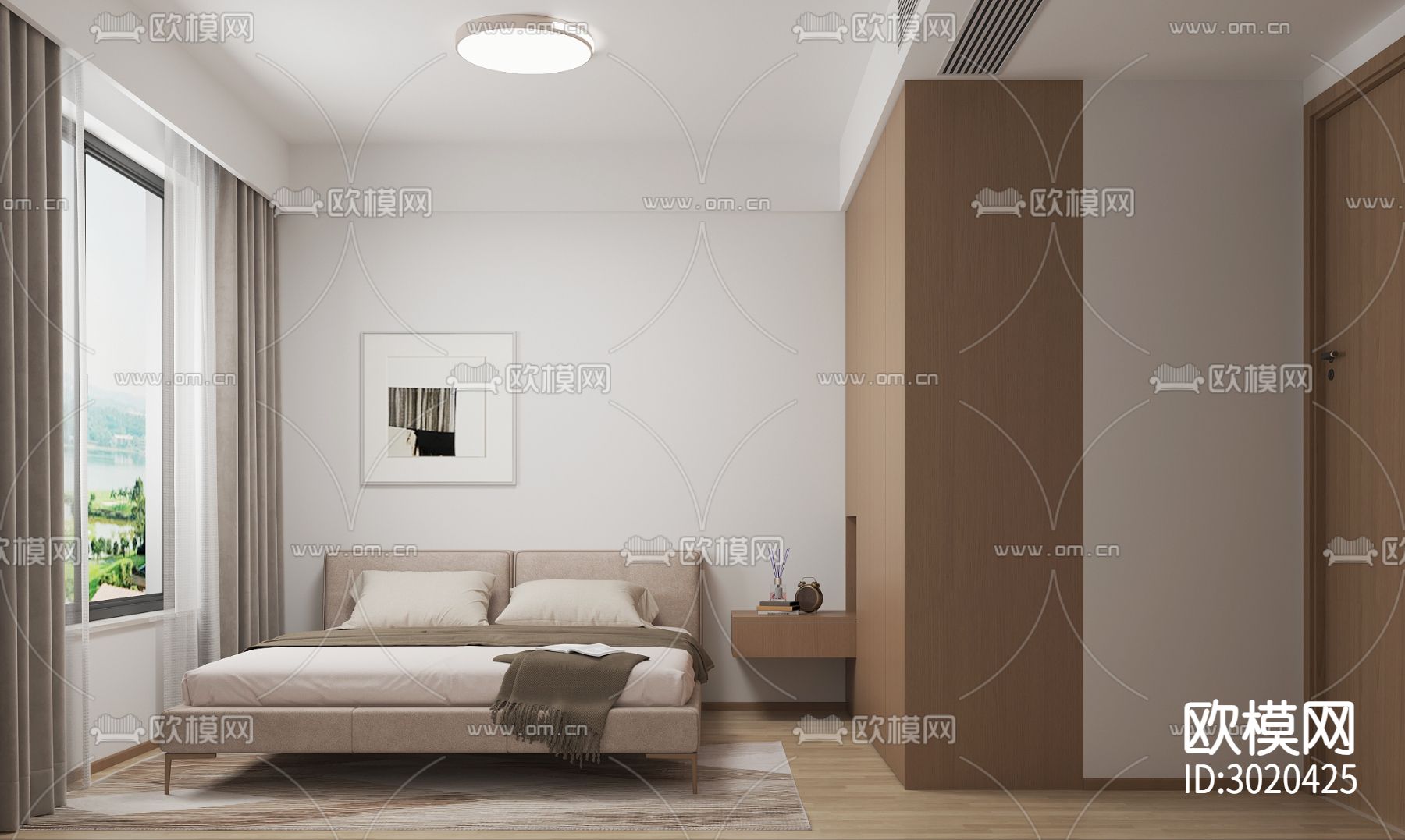 原木风客餐厅效果图下载（渲染图2）