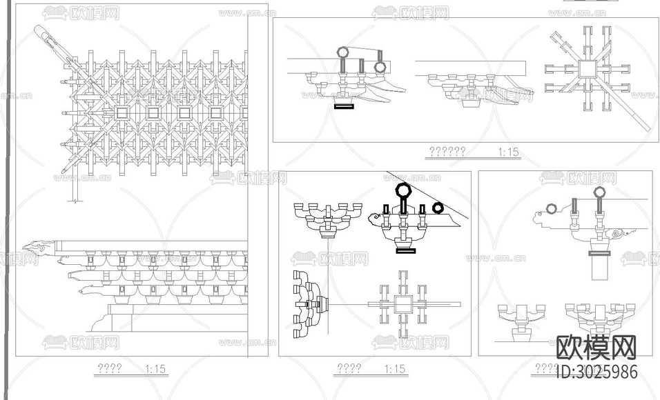 古建筑 寺庙 寺院cad施工图下载(渲染图3)