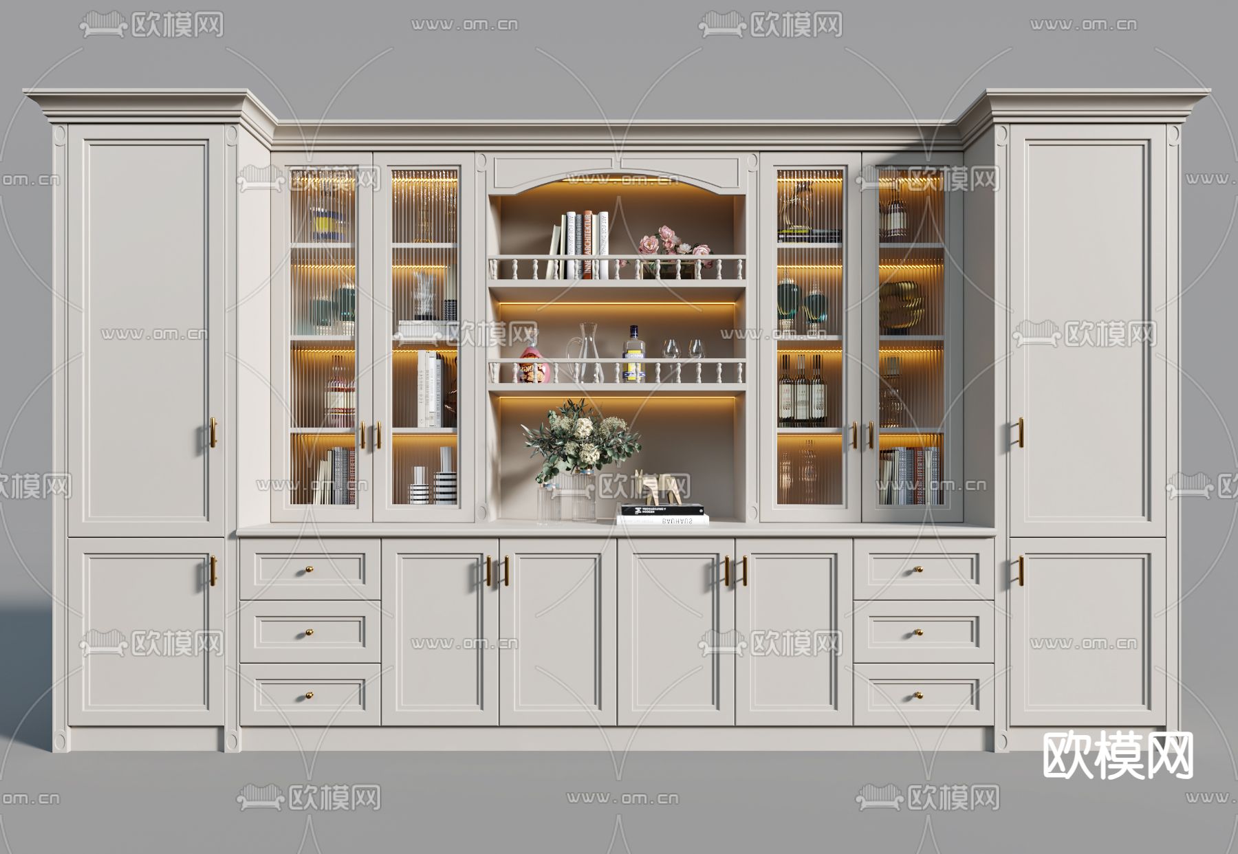 欧式酒柜 餐边柜3d模型下载