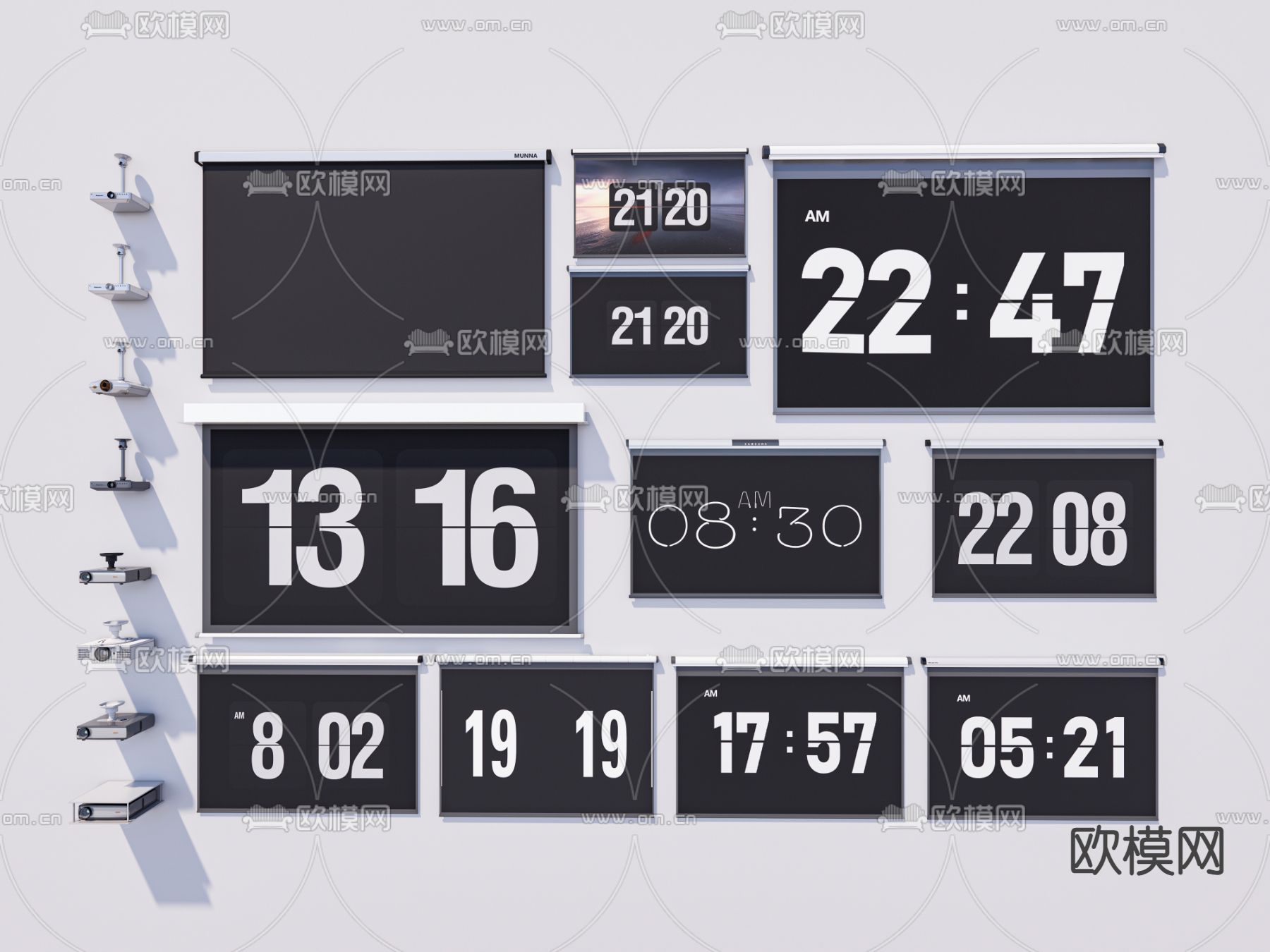 投影仪 投影幕布su模型下载（渲染图2）