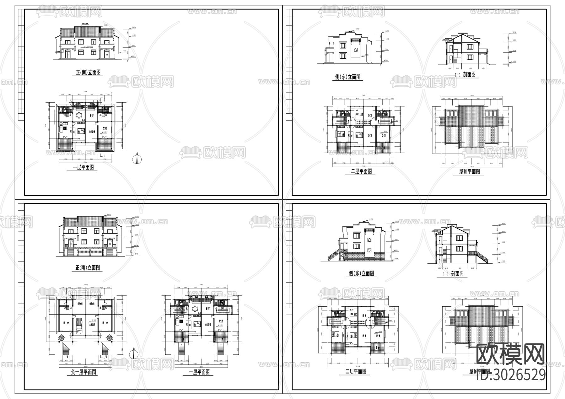 1美丽乡村CAD建筑图cad平面图下载