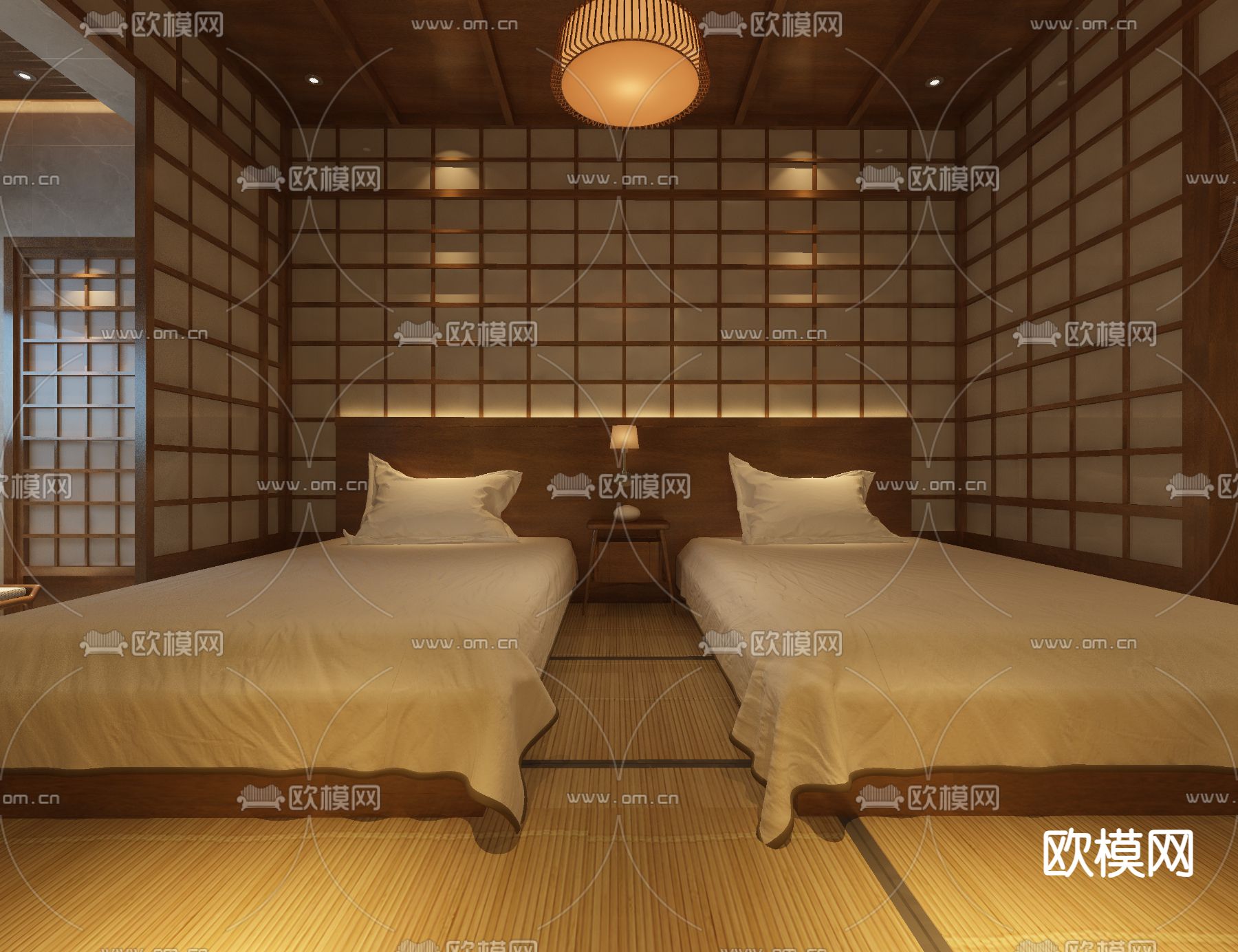 酒店民宿 客房3d模型下载（渲染图1）
