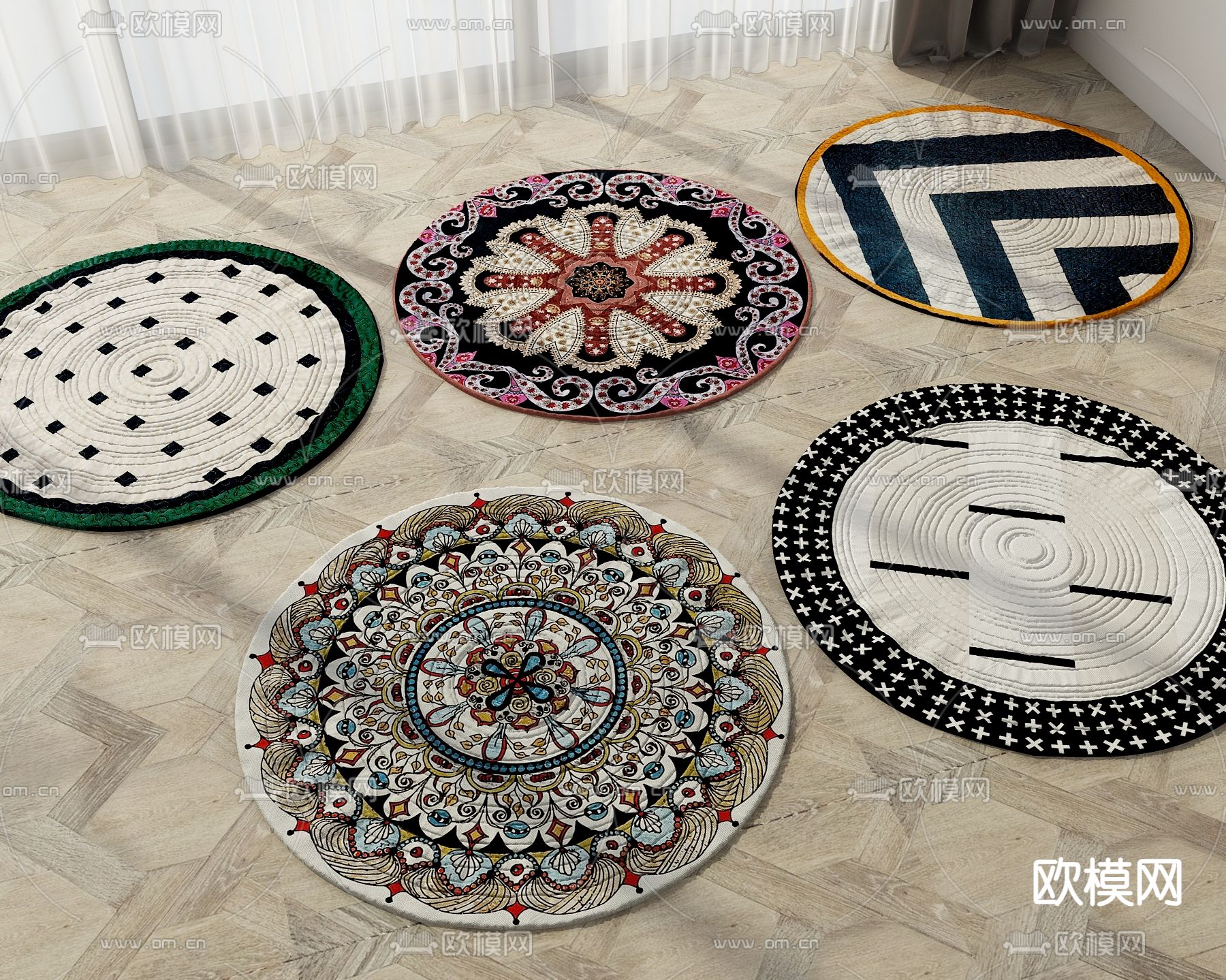 圆形地毯3d模型下载
