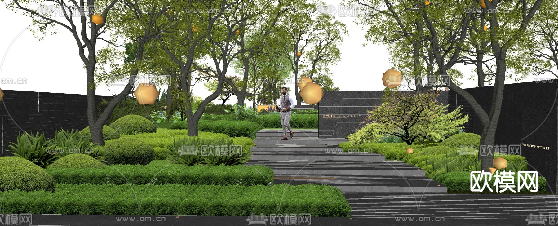 景观灌木植物su模型下载（渲染图1）