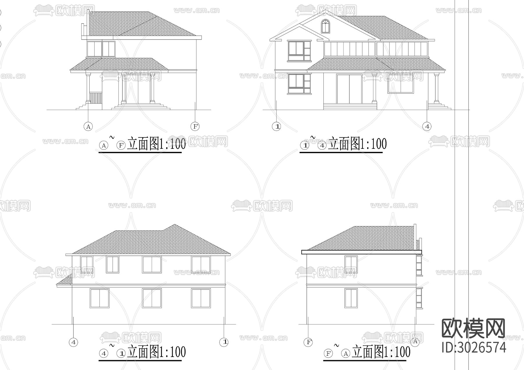21美丽乡村CAD建筑图cad平面图下载（渲染图2）