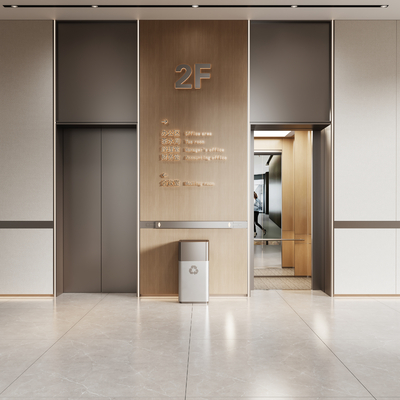  现代电梯间su模型 