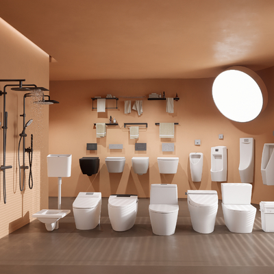  花洒 马桶 小便斗 蹲便su模型 