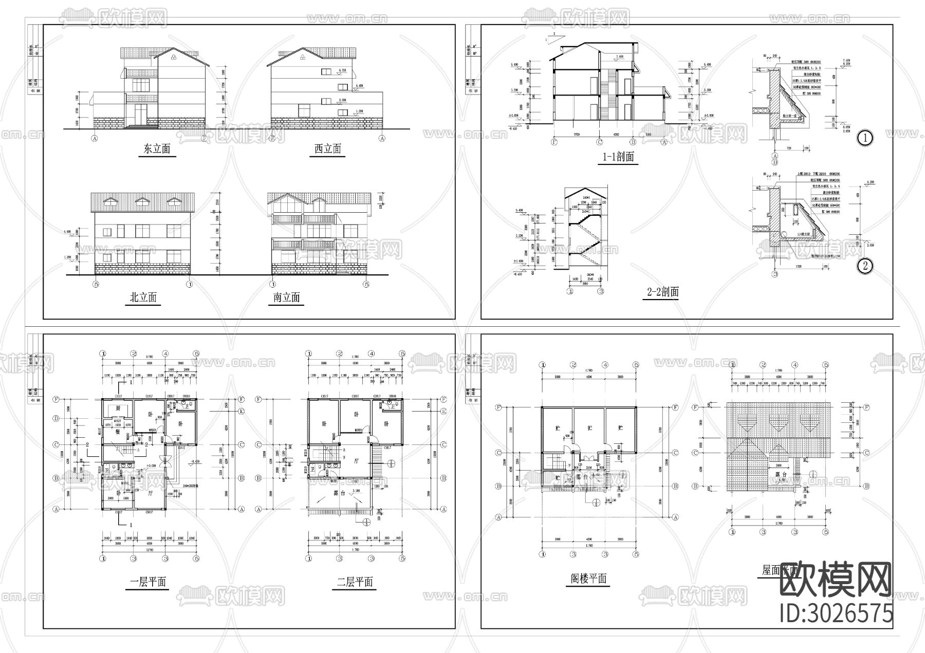 22美丽乡村CAD建筑图cad平面图下载