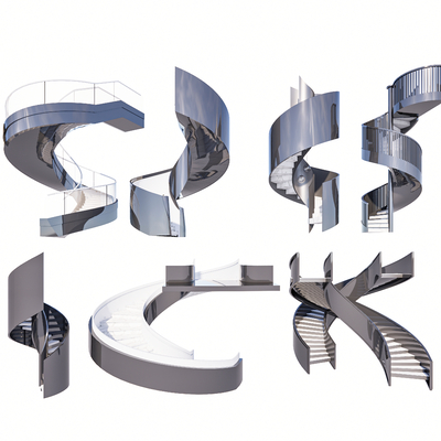 现代旋转楼梯 螺旋楼梯su模型