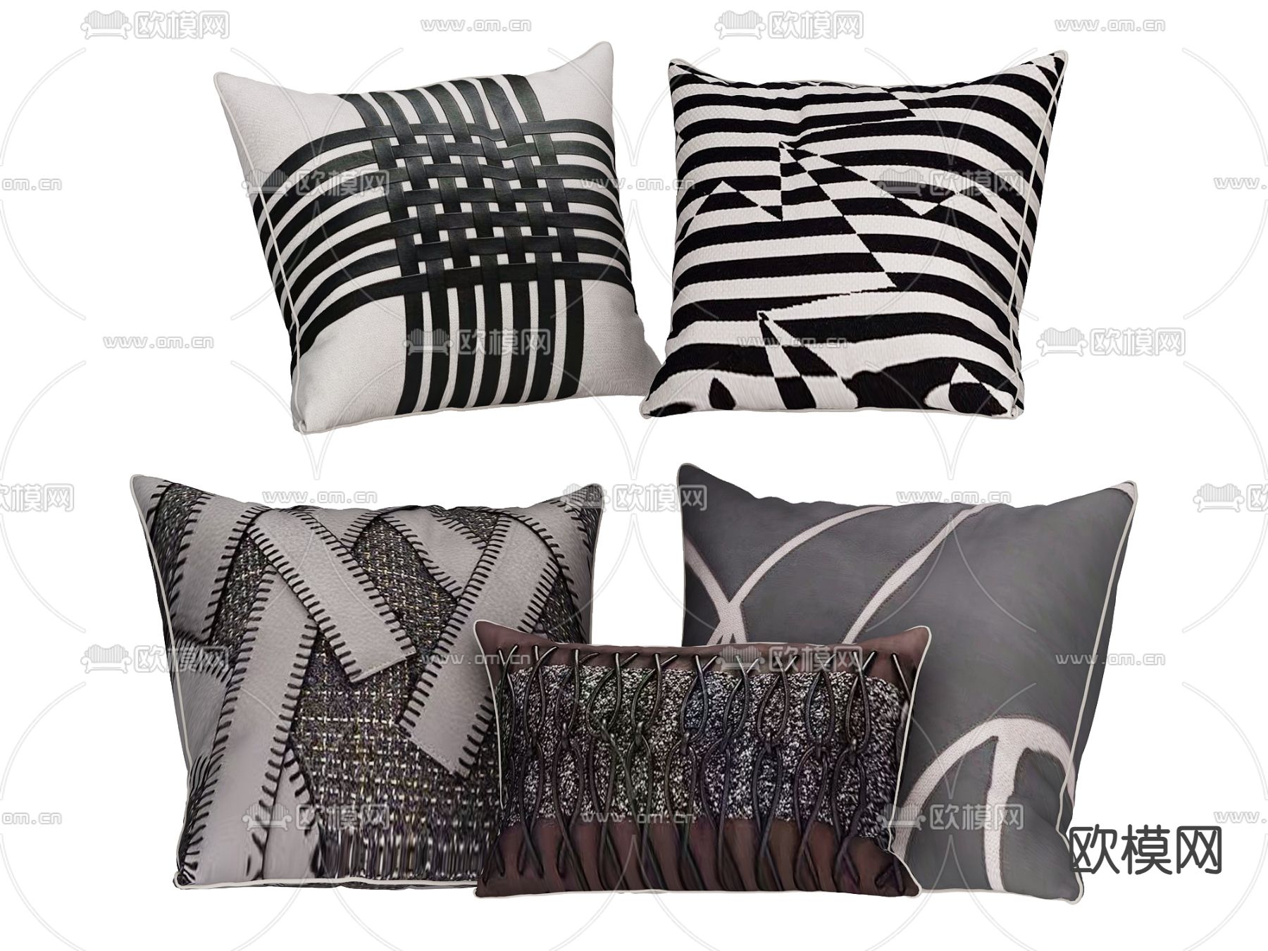 轻奢抱枕 靠枕 枕头3d模型下载