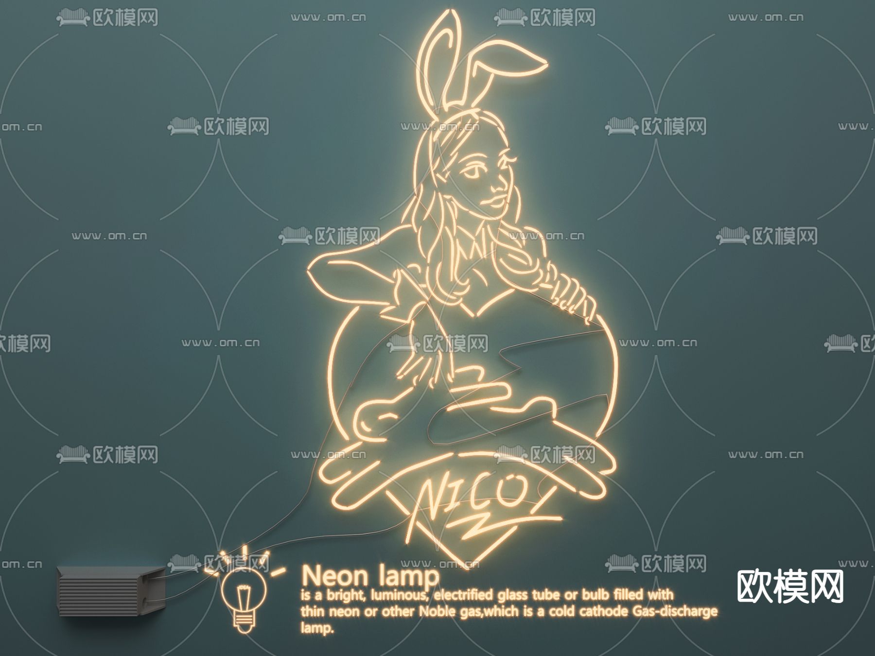 主题霓虹灯 网红灯 装饰灯 发光字3d模型下载