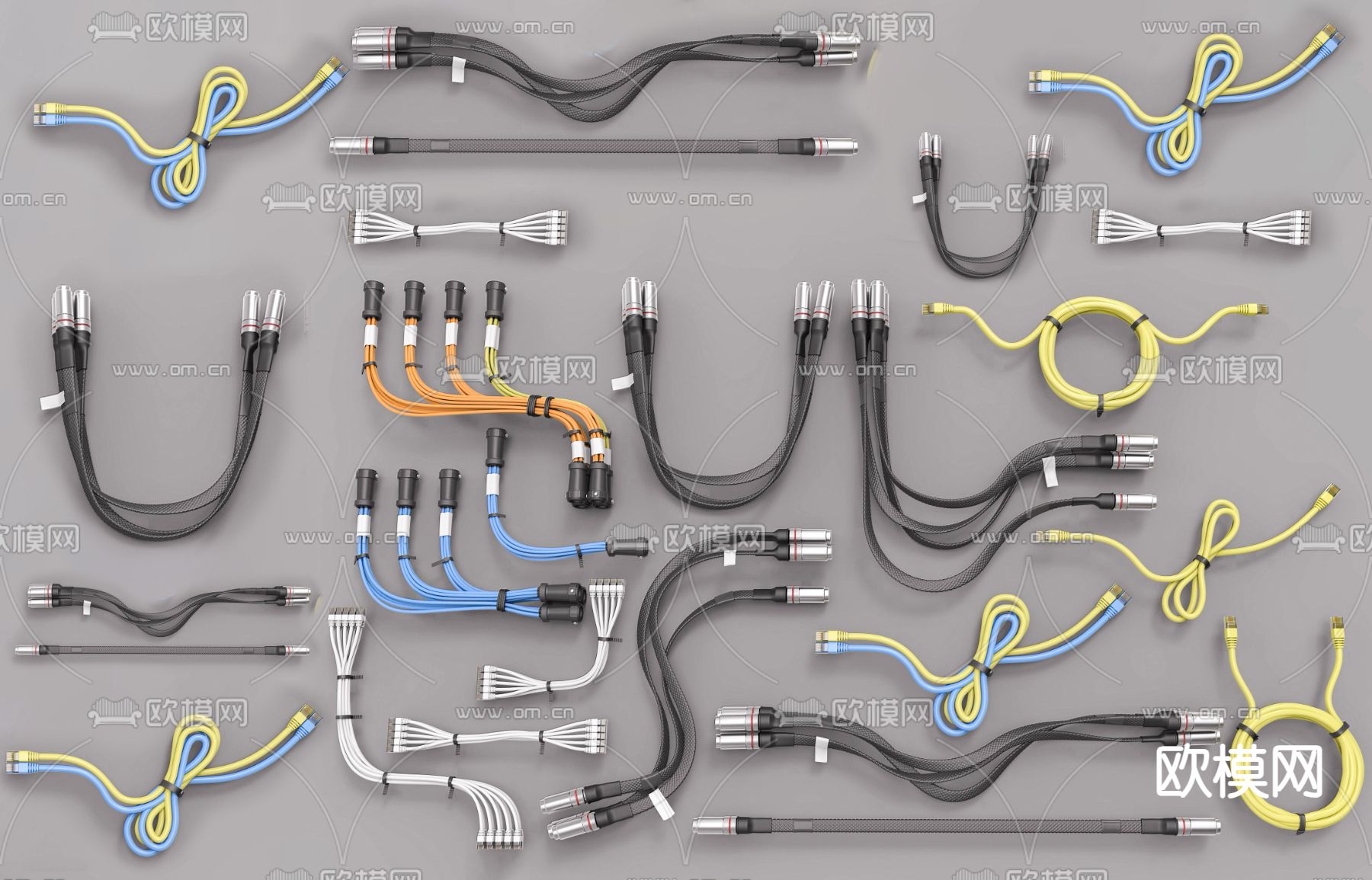 电缆数据线 网线插头3d模型下载