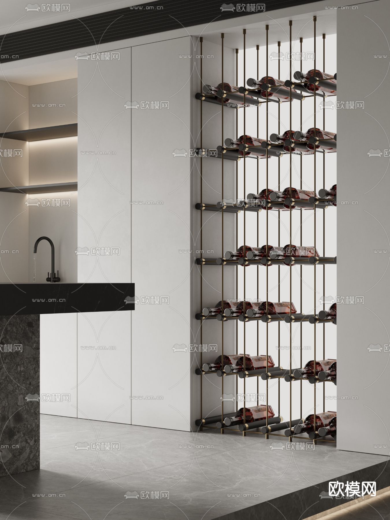钢丝酒架 红酒架3d模型下载