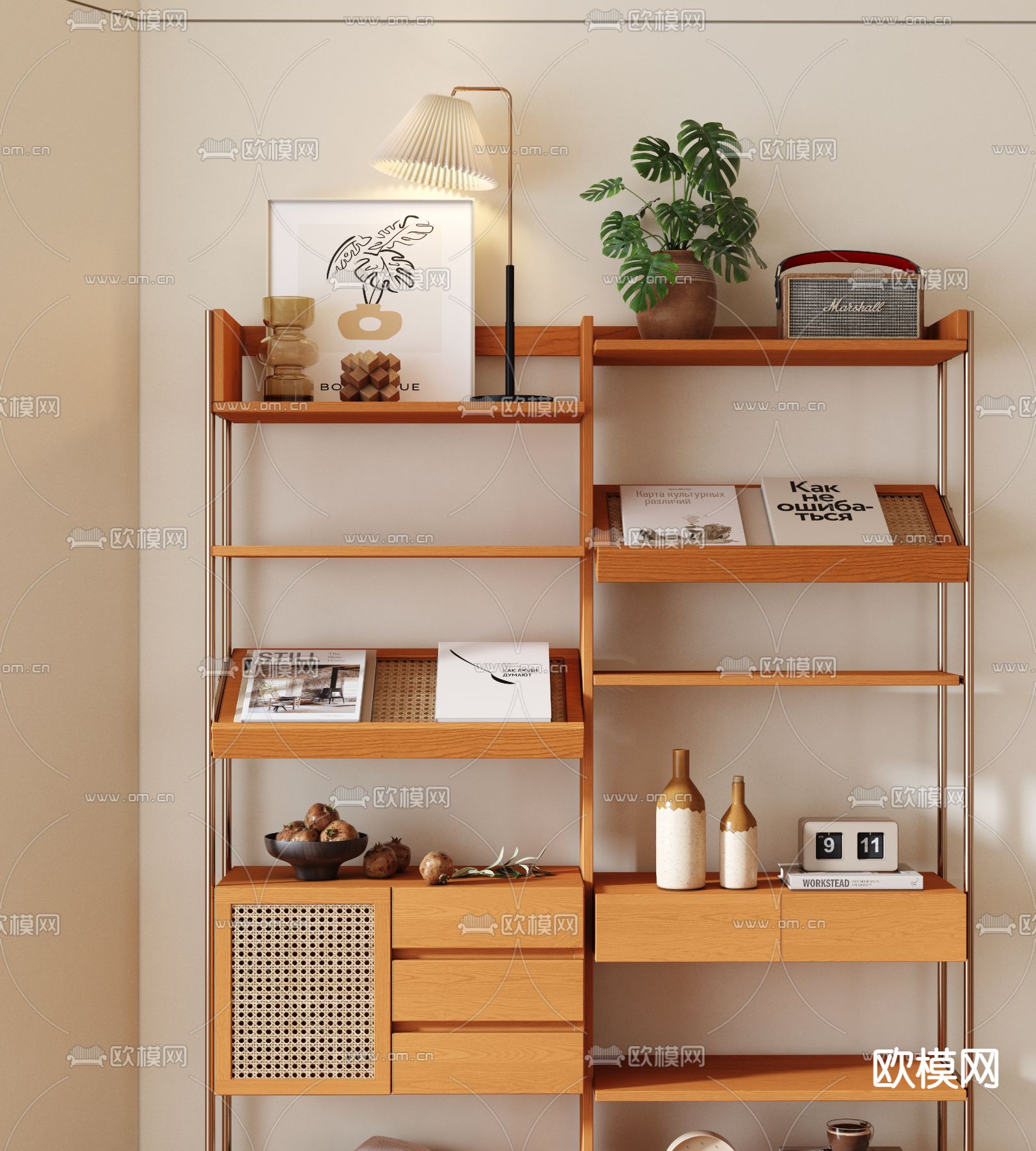 北欧杂志架 置物架3d模型下载（渲染图2）