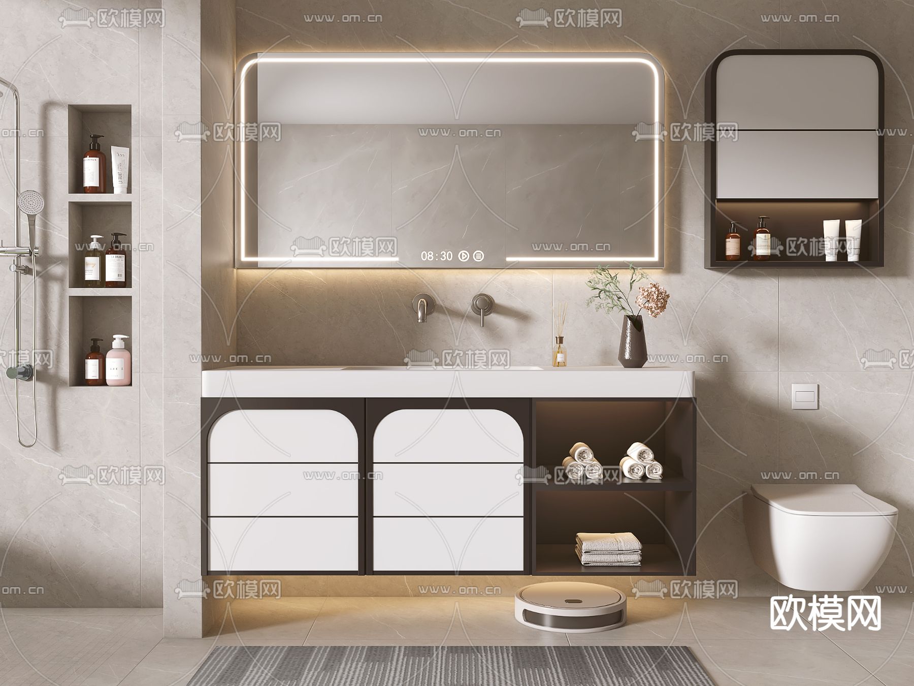 浴室柜 卫浴柜 洗手柜3d模型下载