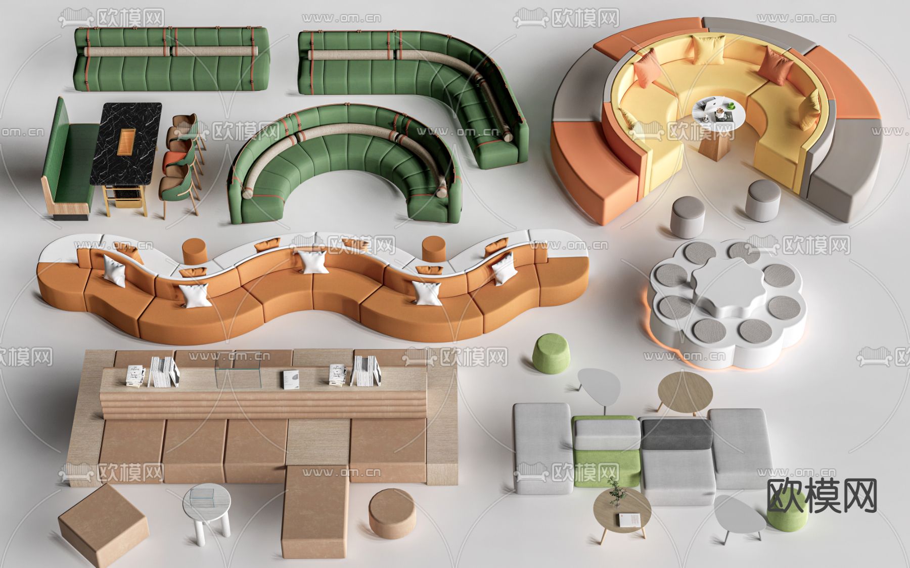 现代卡坐沙发 休闲沙发su模型下载（渲染图2）