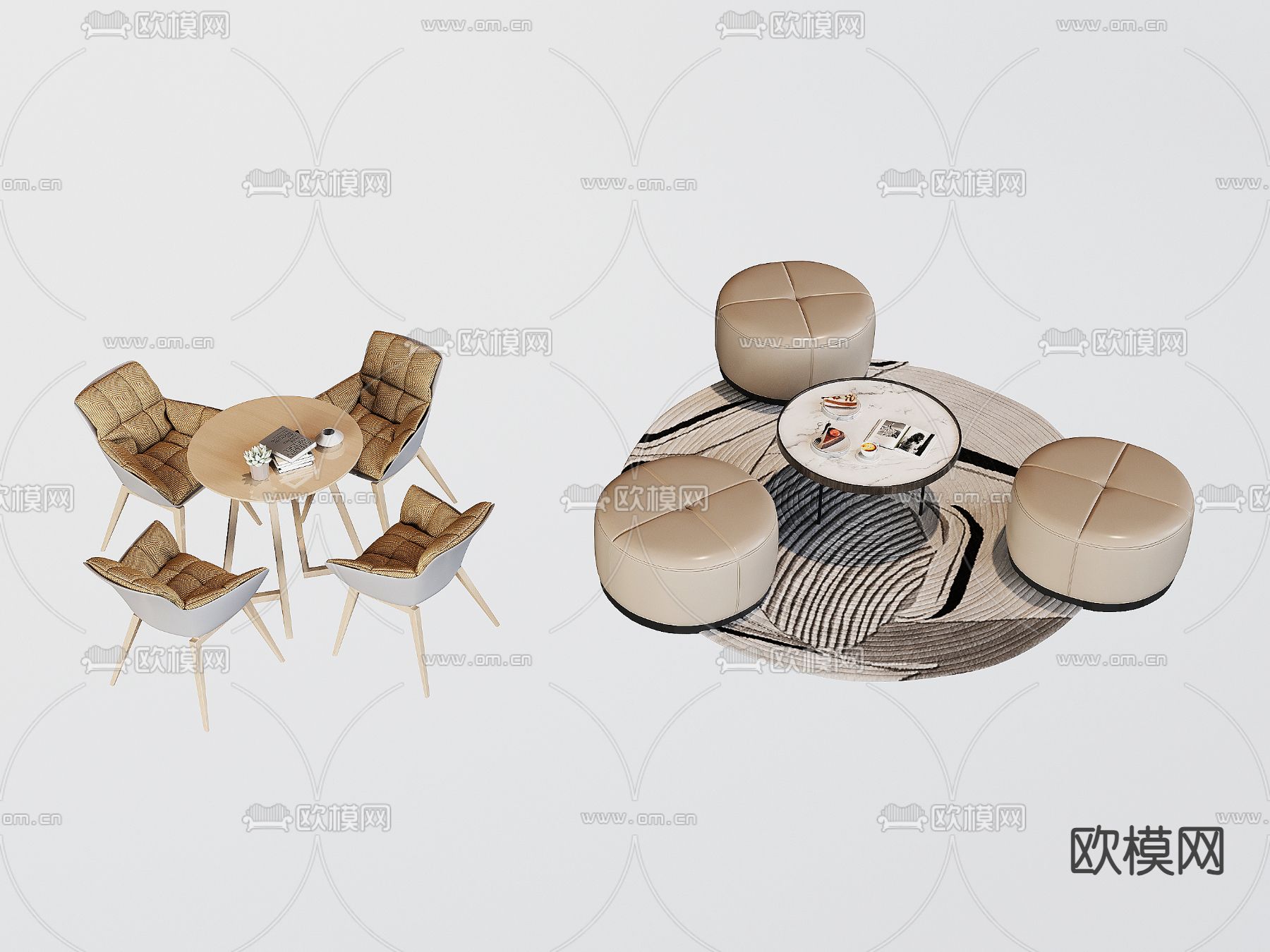 洽谈桌椅 休闲桌椅3d模型下载