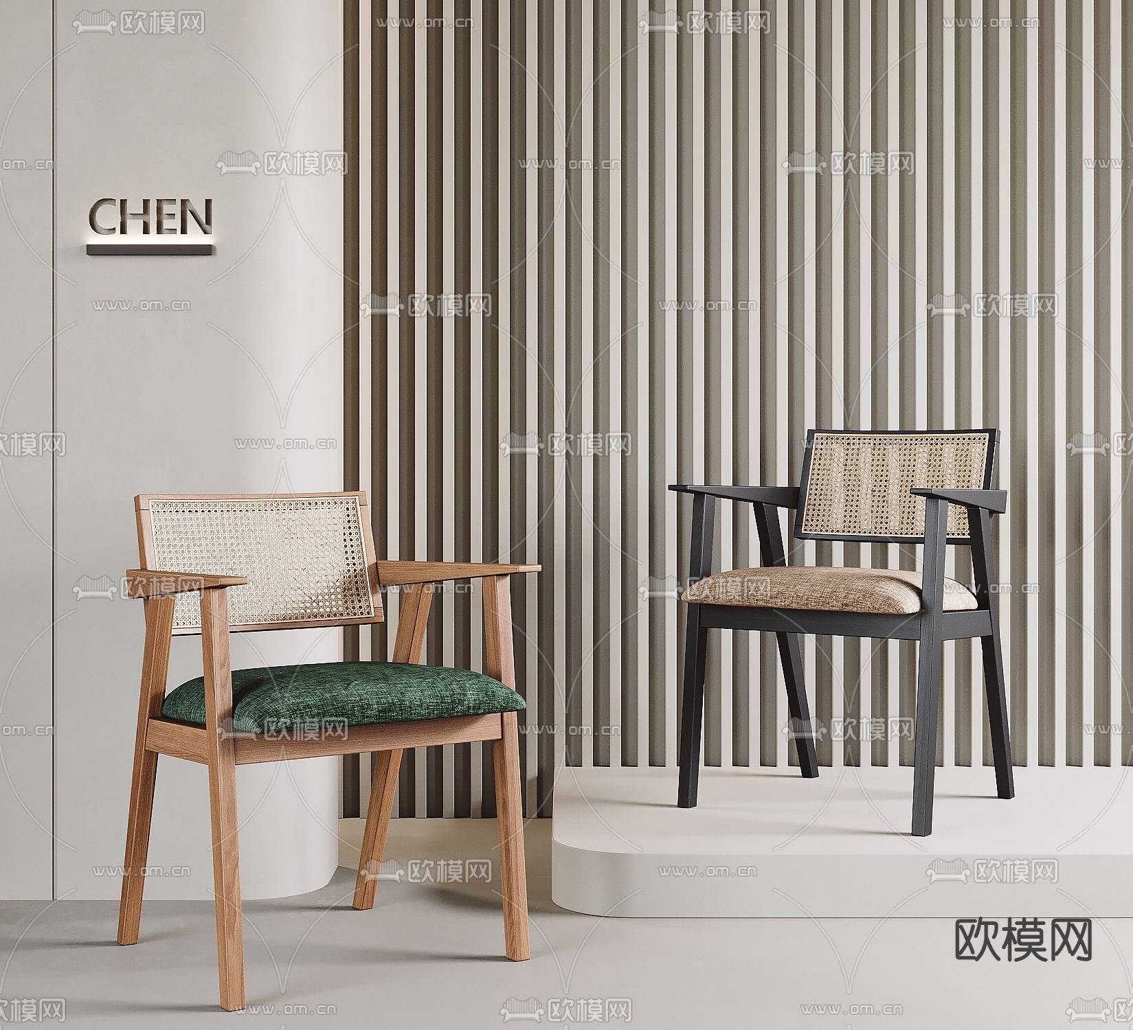 侘寂椅子 餐椅3d模型下载