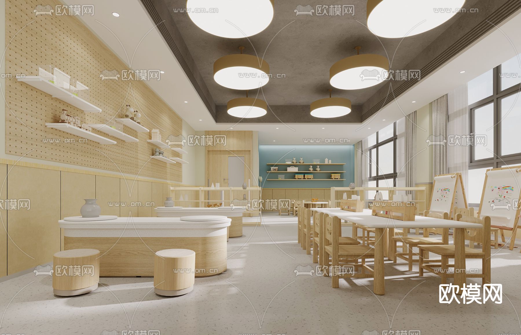 幼儿园教室 托儿所3d模型下载