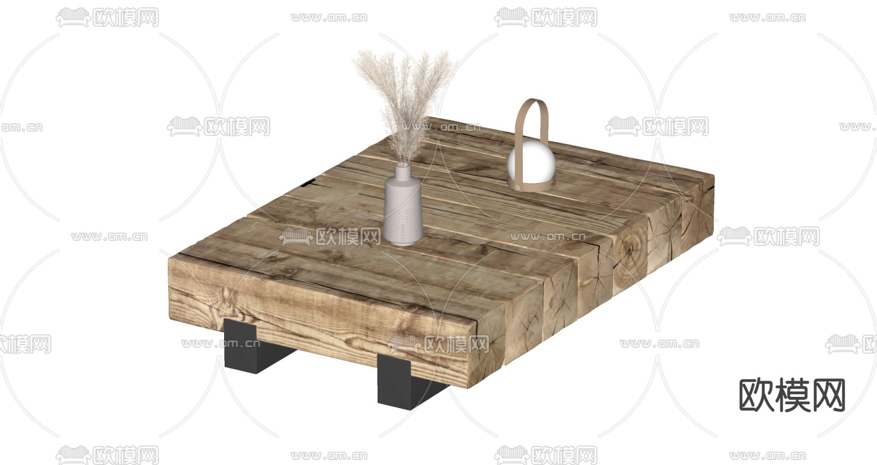 侘寂风茶几su模型下载（渲染图1）