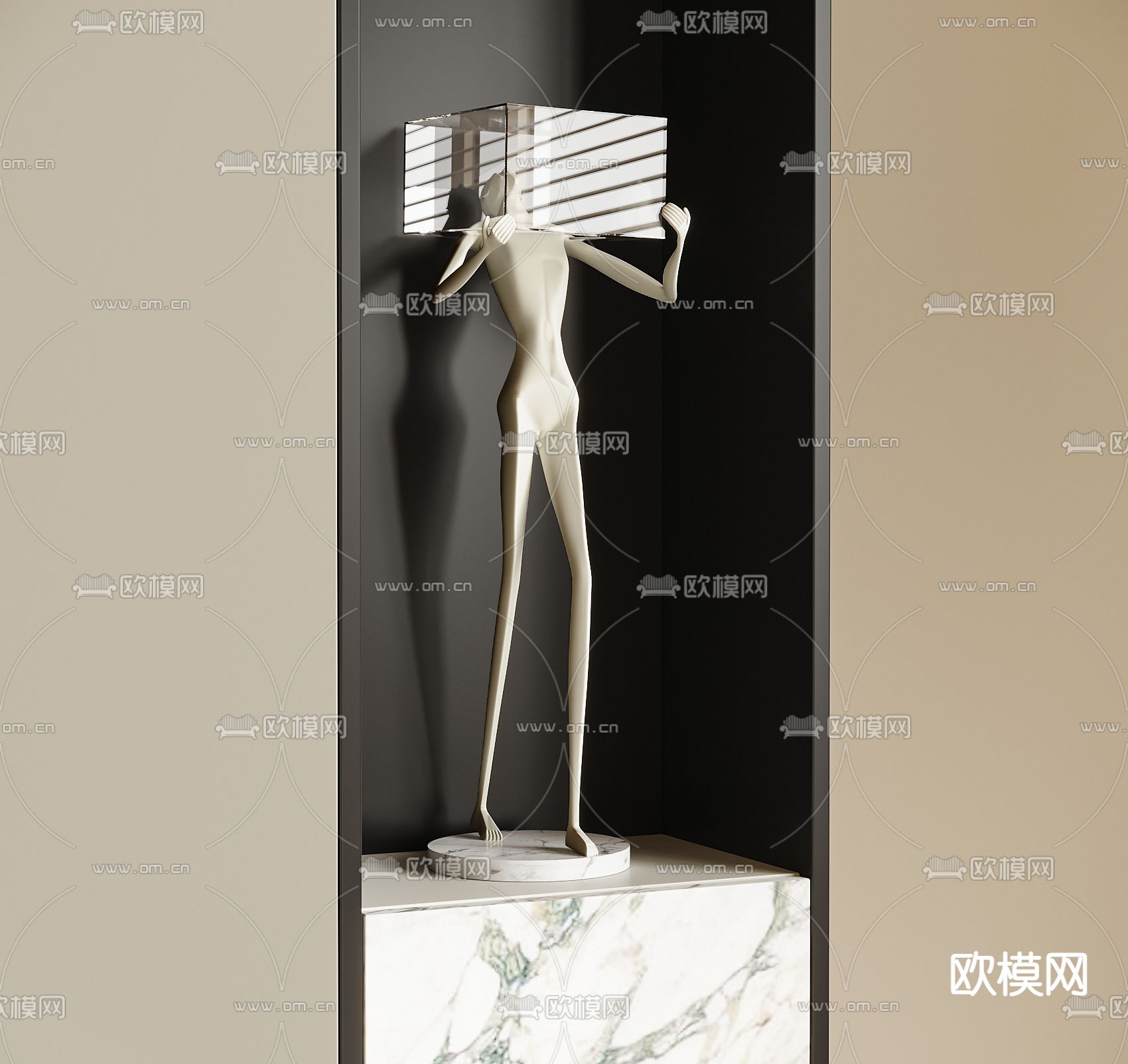 人物雕塑 艺术摆件3d模型下载