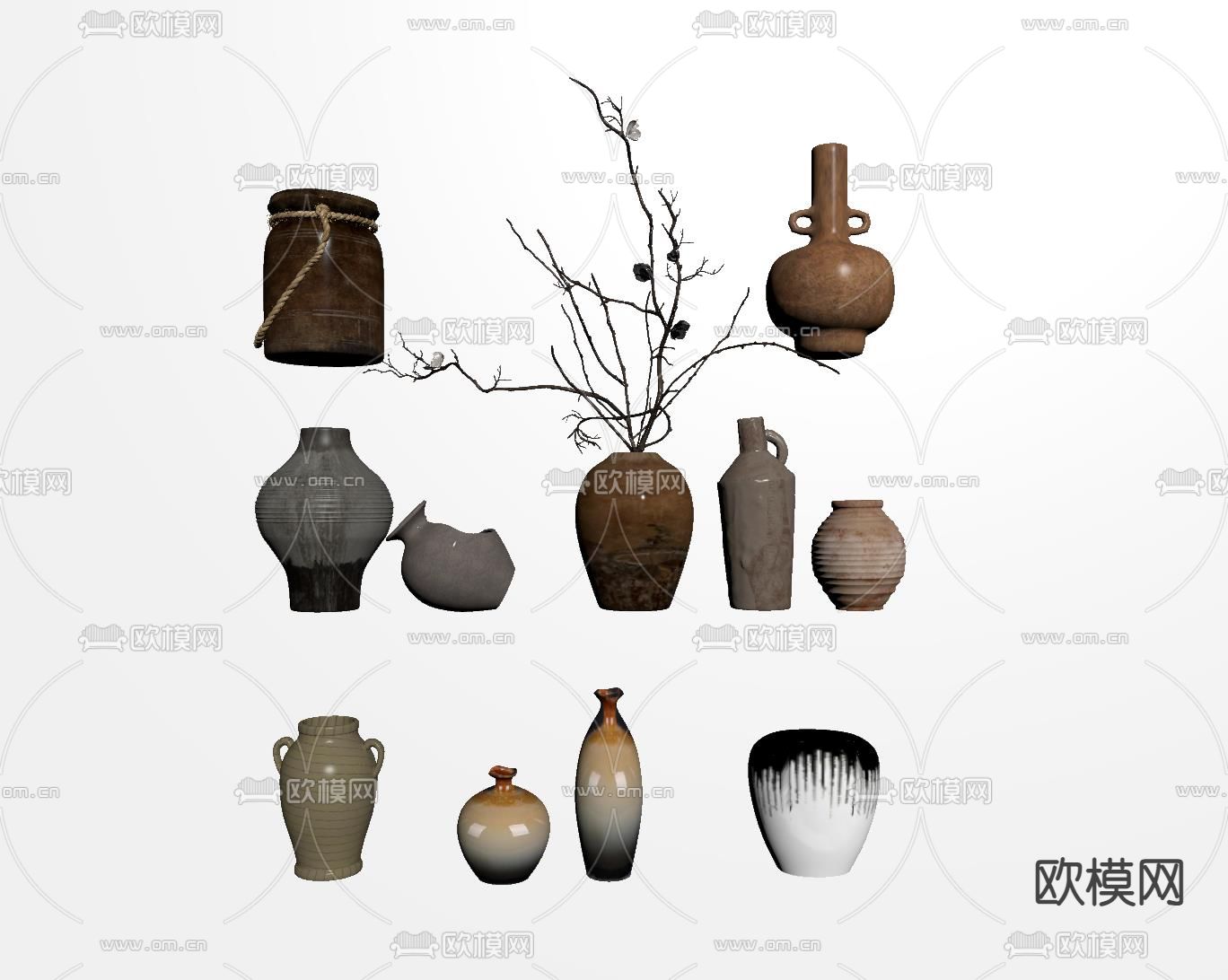 陶瓷器摆件su模型下载（渲染图1）