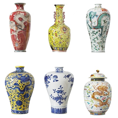  新中式陶瓷器皿 青花瓷su模型 