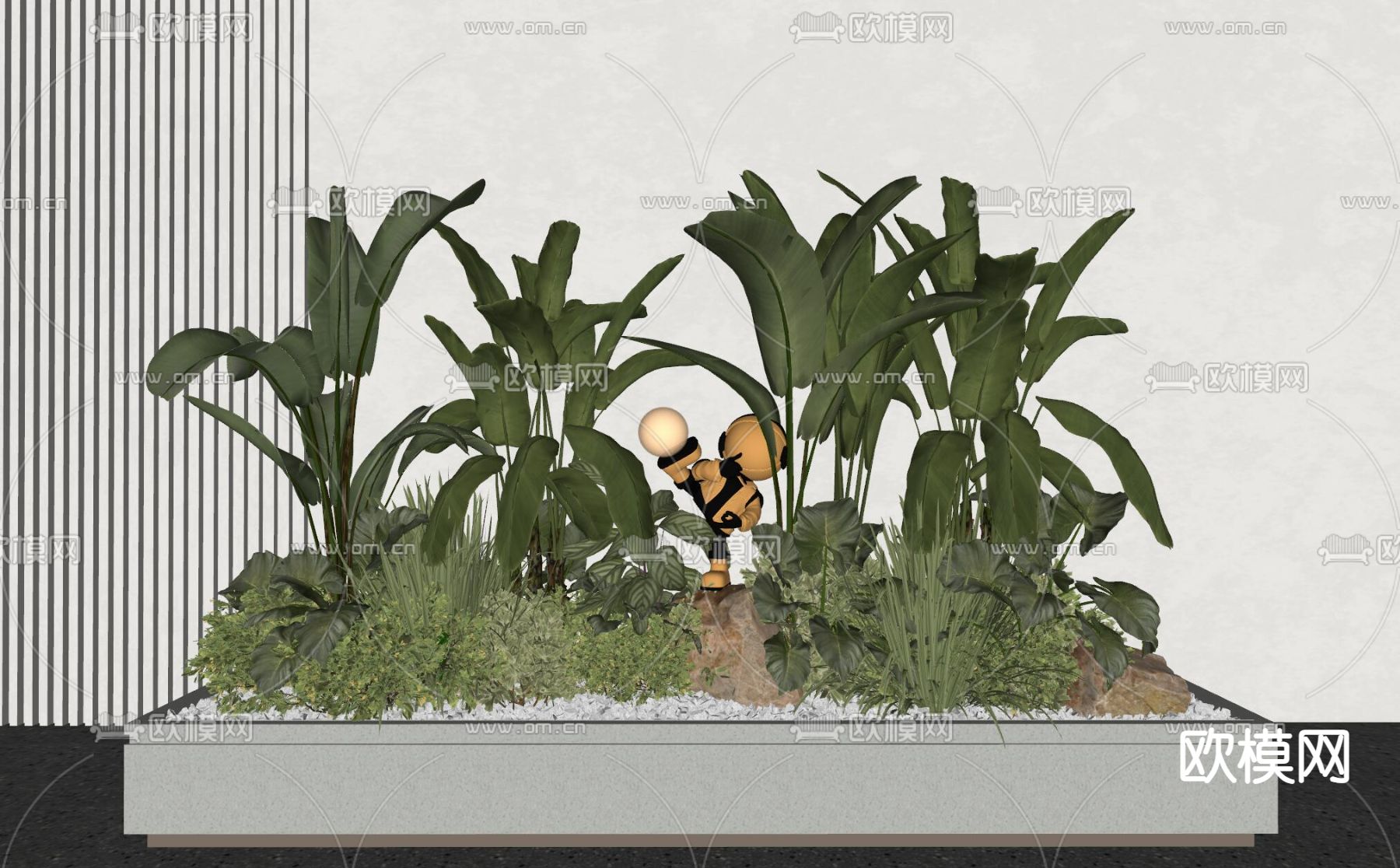 绿植花箱su模型下载（渲染图1）