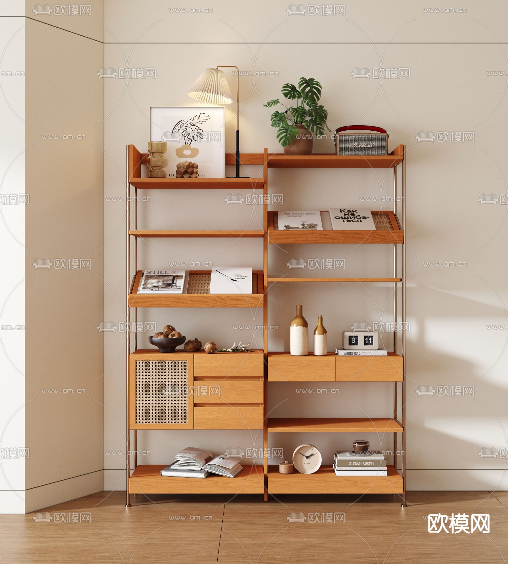 北欧杂志架 置物架3d模型下载（渲染图1）