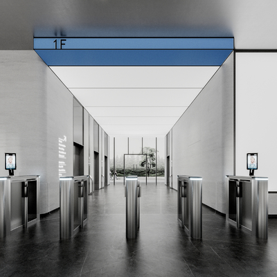  现代电梯厅su模型 