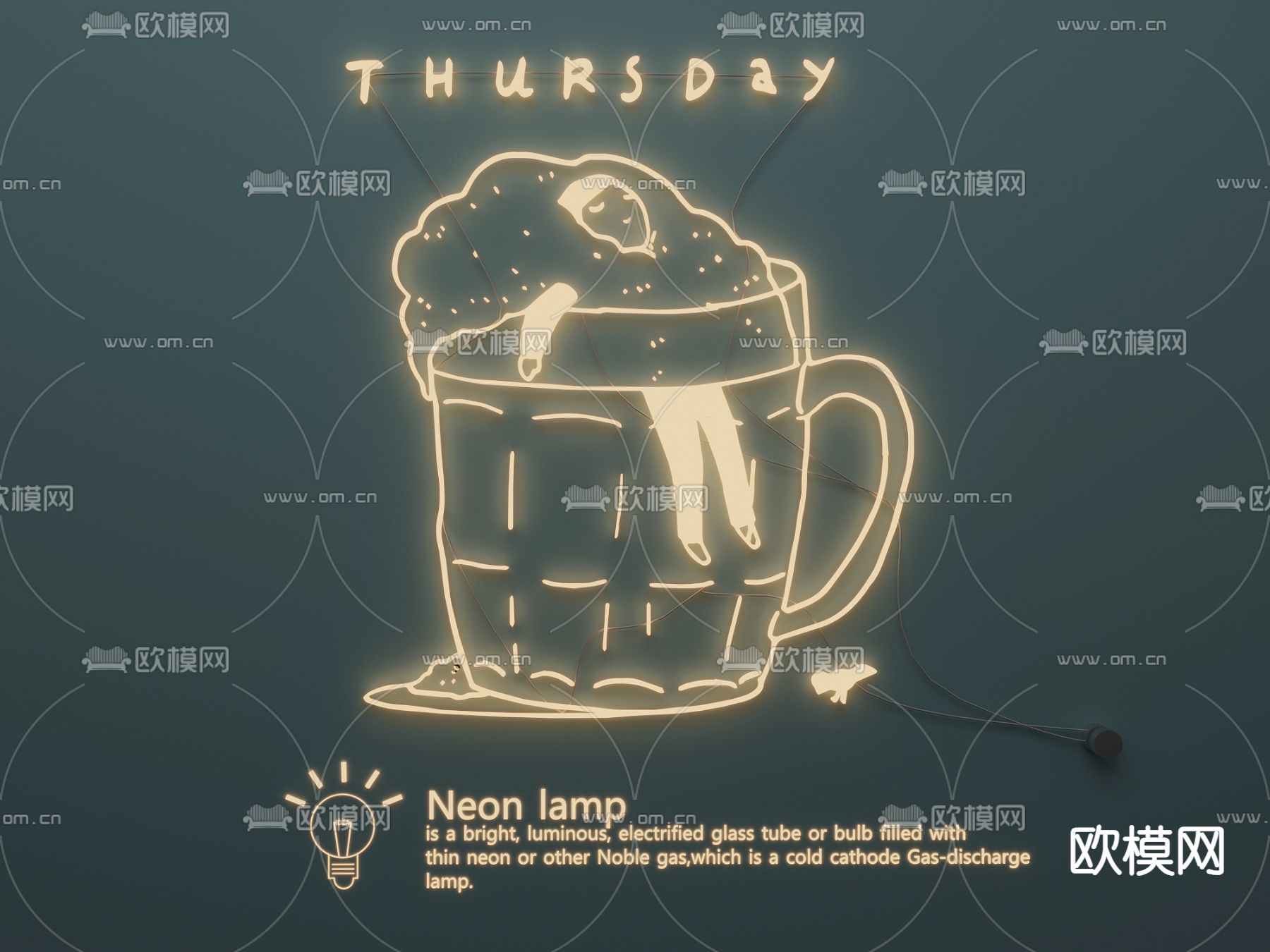 霓虹灯 网红灯 装饰灯 发光字3d模型下载