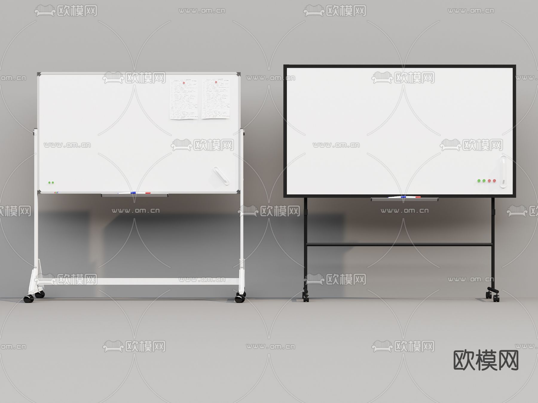 办公白板 移动白板 写字板3d模型下载