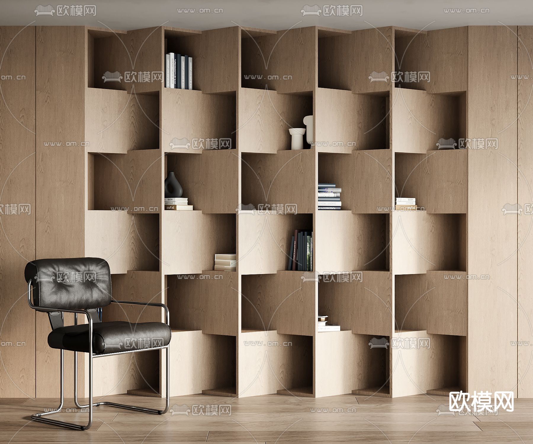 现代书柜 装饰柜su模型