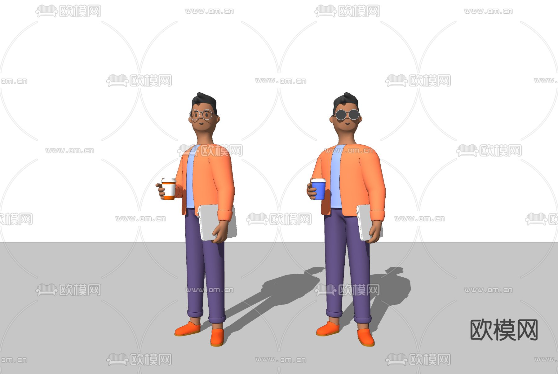 卡通动漫人物su模型下载（渲染图1）